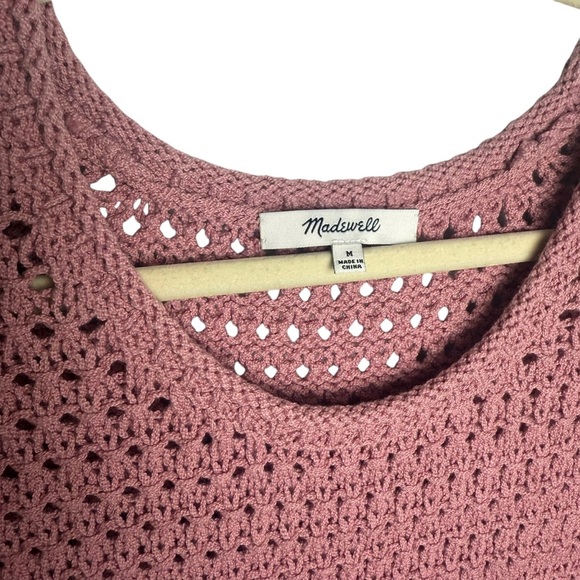 Madewell Open Stitch Austen Pullover Sweater Dusty Pink Size M Beachy Coastal - Picture 10 of 12